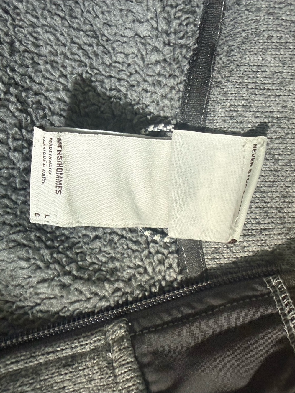 Grey Men's Hoodie with Sherpa Lining